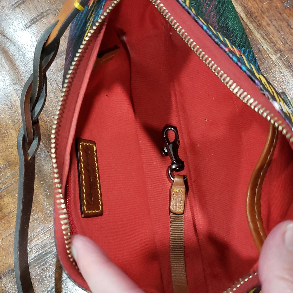 Dooney & Bourke Windsor Tartan Barrel Bag - Red, Green, Yellow - Picture 13 of 16